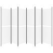 6-Panel Room Divider White 300x180 cm Fabric