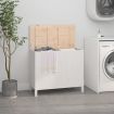 Laundry Box White 88.5x44x76 cm Solid Wood Pine