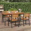 Garden Table with Hairpin Legs 180x90x75 cm Solid Wood Acacia