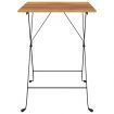 Folding Bistro Table 55x54x71 cm Solid Wood Teak and Steel