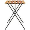 Folding Bistro Table 55x54x71 cm Solid Wood Teak and Steel