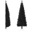 Slim Artificial Half Christmas Tree with Stand Black 180 cm