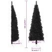 Slim Artificial Half Christmas Tree with Stand Black 180 cm