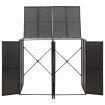 Double Wheelie Bin Shed Black 140x80x117 cm Poly Rattan