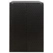 Double Wheelie Bin Shed Black 140x80x117 cm Poly Rattan