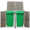 Double Wheelie Bin Shed Grey 140x80x117 cm Poly Rattan