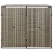 Double Wheelie Bin Shed Grey 140x80x117 cm Poly Rattan