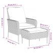 Garden Chair with Footstool Grey Poly Rattan