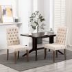 Dining Chairs 2 pcs Beige Linen-Look Fabric