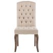 Dining Chairs 2 pcs Beige Linen-Look Fabric