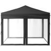 Folding Party Tent with Sidewalls Anthracite 3x3 m