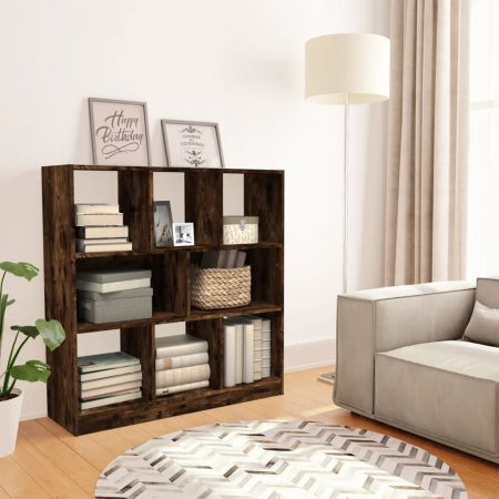 Book Cabinet Smoked Oak 97.5x29.5x100 cm Engineered Wood