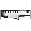 Day Bed Black 92x187 cm Single Bed Size Solid Wood Pine