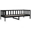 Day Bed Black 92x187 cm Single Bed Size Solid Wood Pine