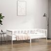 Day Bed White 92x187 cm Single Bed Size Solid Wood Pine