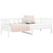 Day Bed White 92x187 cm Single Bed Size Solid Wood Pine