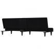 Sofa Bed with Cup Holders Black Fabric