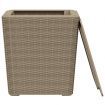 Garden Table with Removable Lid Light Brown Polypropylene