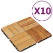 Decking Tiles 10 pcs 30x30 cm Solid Wood Teak