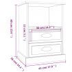 Bedside Cabinets 2 pcs White 43x36x60 cm