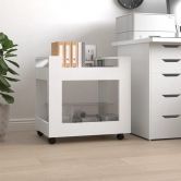 Desk Trolley White 60x45x60 cm Engineered Wood