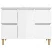 Sink Cabinet High Gloss White 80x33x60 cm Engineered Wood