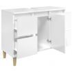 Sink Cabinet High Gloss White 80x33x60 cm Engineered Wood