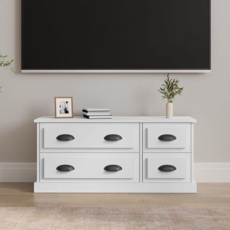 TV Cabinet White 100x35.5x45 cm Engineered Wood