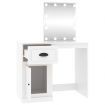 Dressing Table with LED White 90x50x132.5 cm Engineered Wood