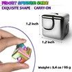 Fidget Toy Metal Figette Cube Spinner 2PCS,Quiet Small Cool Gadget Desk Toy Sensory Fidget Anxiety Toys,ADHD Stress Relief Stocking Stuffer Gifts for Kids,Teens,Men (Black+Silver)