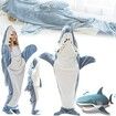 180cm Shark Blanket Hoodie Adult Sleeping Bag Super Soft Cozy Flannel Hoodie