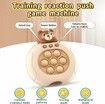 Quick Push Game Console, Light Up Electronic Sensory Games, Travel Handheld Game, Bubble Birthday Gift for Kids Age 5+ (Brown Bear)