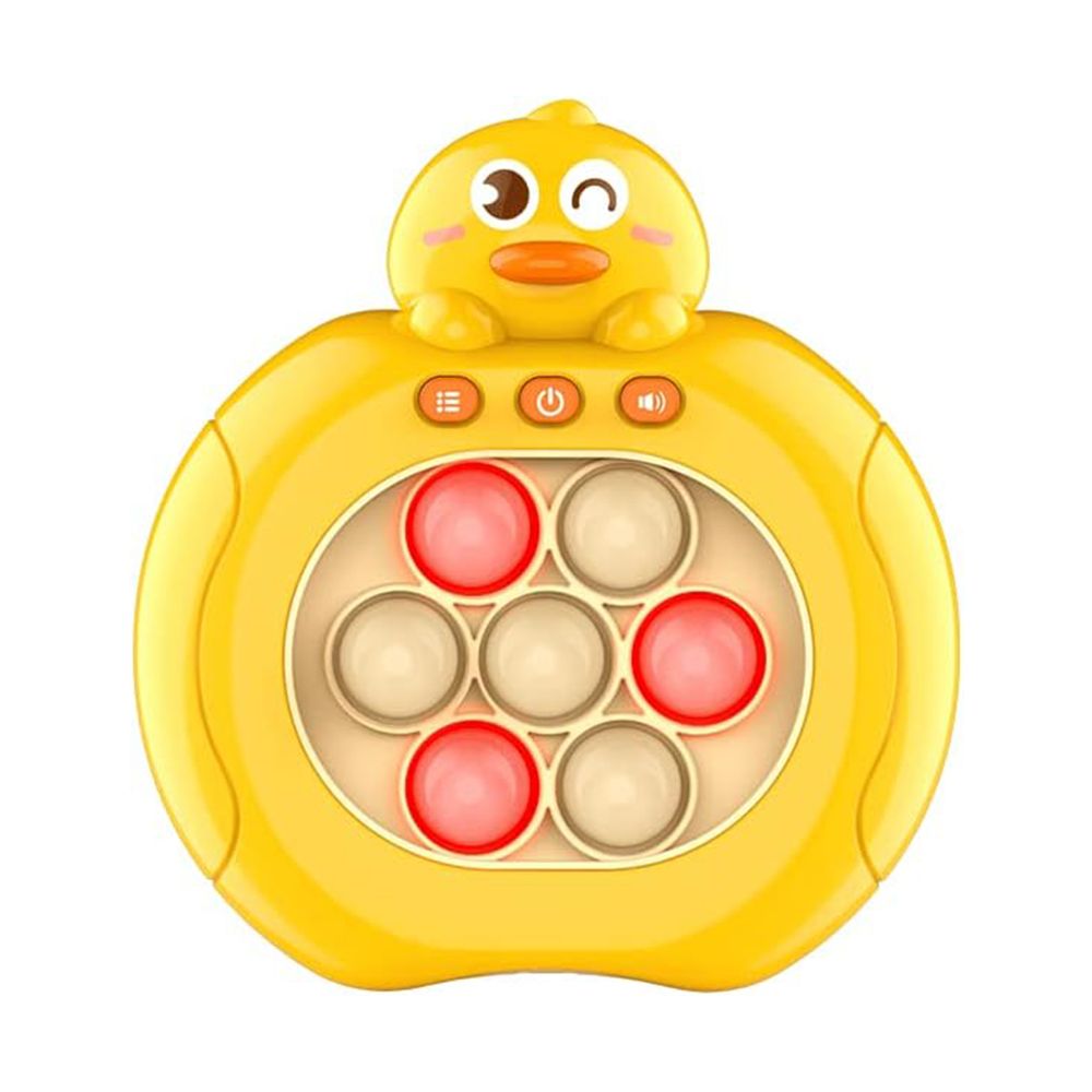 Quick Push Game Console, Light Up Electronic Sensory Games, Travel Handheld Game, Bubble Birthday Gift for Kids Age 5+ (Yellow Duck)