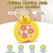 Quick Push Game Console, Light Up Electronic Sensory Games, Travel Handheld Game, Bubble Birthday Gift for Kids Age 5+ (Yellow Duck)