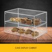 Cake Cabinet Display Cupcake Shelf 2 Tier Unit Acrylic Bakery Case Stand Muffin Donut Pastry Model Toy Showcase Countertop Flip-up Door 5mm