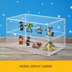 Cake Cabinet Display Cupcake Shelf 2 Tier Unit Acrylic Bakery Case Stand Muffin Donut Pastry Model Toy Showcase Countertop Flip-up Door 5mm