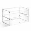 Cake Cabinet Display Cupcake Shelf 2 Tier Unit Acrylic Bakery Case Stand Muffin Donut Pastry Model Toy Showcase Countertop Flip-up Door 5mm