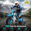 Kids Ride On Motorcycle Electric Toy Car 12V Battery Powered Motorbike Dirt Bike Sport Street Pedal Bicycle Training Wheels High Low Speeds Blue