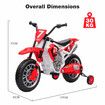 Kids Motorcycle Ride On Car Electric Toy 12V Battery Powered Motorbike Sport Off Road Street Bike Pedal Bicycle Training Wheel 2 Speeds Red