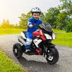 Kids Motorbike Car Toy Ride On Electric Motorcycle Riding Racing Vehicle with 6V Recharge Battery Music 3 Wheels Light Red