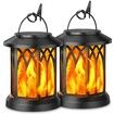Hanging Solar Lights Lantern Outdoor,Flickering Flames Solar Outdoor Lights,Solar Lanterns Outdoor Waterproof with Bigger Solar Panel,Auto ON/Off Solar Lantern,2 Pack