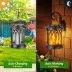 Hanging Solar Lights Lantern Outdoor,Flickering Flames Solar Outdoor Lights,Solar Lanterns Outdoor Waterproof with Bigger Solar Panel,Auto ON/Off Solar Lantern,2 Pack