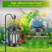 Hanging Solar Lights Lantern Outdoor,Flickering Flames Solar Outdoor Lights,Solar Lanterns Outdoor Waterproof with Bigger Solar Panel,Auto ON/Off Solar Lantern,2 Pack