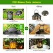 Hanging Solar Lights Lantern Outdoor,Flickering Flames Solar Outdoor Lights,Solar Lanterns Outdoor Waterproof with Bigger Solar Panel,Auto ON/Off Solar Lantern,2 Pack