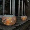 Solar Powered Table Lights Waterproof Dancing Flame Lantern Metal Decorative Light for Patio Yard Pathway White
