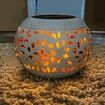 Solar Powered Table Lights Waterproof Dancing Flame Lantern Metal Decorative Light for Patio Yard Pathway White