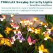 Solar Garden Lights - Newest Swaying Butterfly Light,Swaying in The Wind,Solar Outdoor Lights,Yard Patio Pathway Decoration,High Flexibility Iron Wire & Realistic Butterflies (2 Pack)