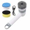 Cleaning Spin Scrubber for Bathroom Kitchen Tile Grout Stove Tub Sink Dish (White)