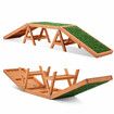 Petscene Dog Agility Ramp Puppy Obedience Training Sports Obstacle Exercise Outdoor Play Equipment Wooden Artificial Grass