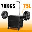 75L Shopping Trolley Cart Wheeled Basket Grocery Utility Rolling Folding Supermarket Granny Travel Camping Bag Wagon